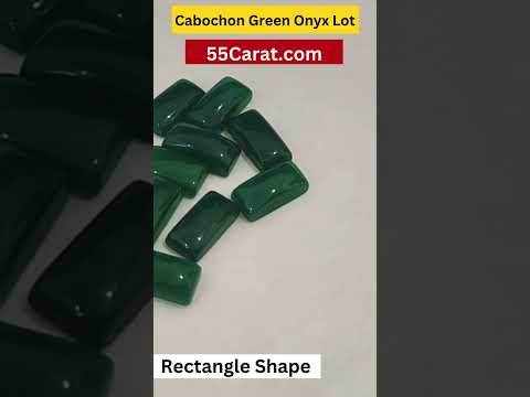 Natural Green Onyx Cabochon Rectangle Shape Fine Quality Loose Gemstone at Wholesale Rates (Rs 40/Carat)