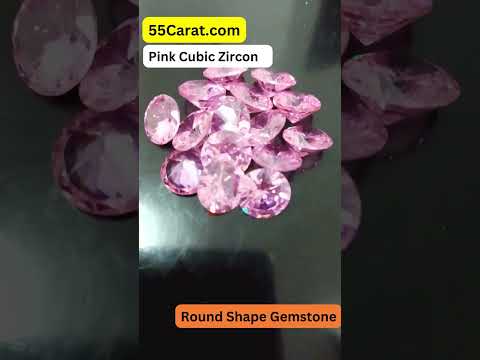 Created Pink Cubic Zircon Round Shape Fine Quality Loose Gemstone at Wholesale Rates (Rs 8/Carat)