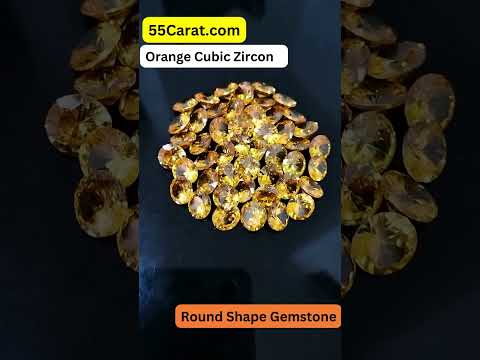 Created Orange Cubic Zircon Round Shape Fine Quality Loose Gemstone at Wholesale Rates (Rs 8/Carat)