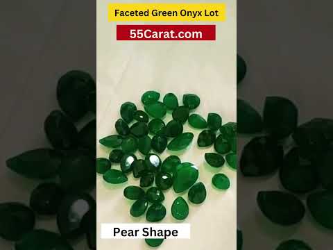 Natural Green Onyx Faceted Pear Shape Fine Quality Loose Gemstone at Wholesale Rates (Rs 40/Carat)