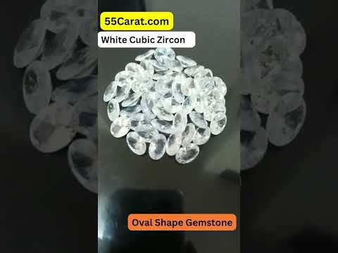 Created White Cubic Zircon Oval Shape Fine Quality Loose Gemstone at Wholesale Rates (Rs 8/Carat)