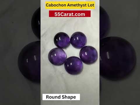 Natural Amethyst Cabochon Round Shape Fine Quality Loose Gemstone at Wholesale Rates (Rs 90/Carat)
