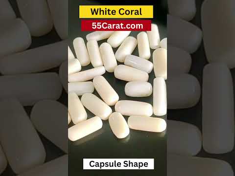 Natural White Coral Cabochon Capsule Shape Fine Quality Loose Gemstone at Wholesale Rates (Rs 90/Carat)