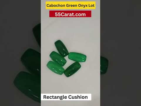 Natural Green Onyx Cabochon Rectangle Cushion Shape Fine Quality Loose Gemstone at Wholesale Rates (Rs 40/Carat)