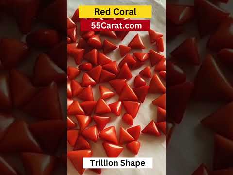 Natural Red Coral Cabochon Triangle Shape Fine Quality Loose Gemstone at Wholesale Rates (Rs 450/Carat) 4 To 5