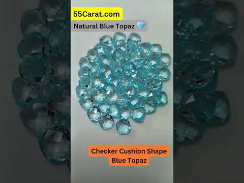 Natural Blue Topaz Cushion  Checker Shape Fine Quality Loose Gemstone at Wholesale Rates (Rs 250/Carat)