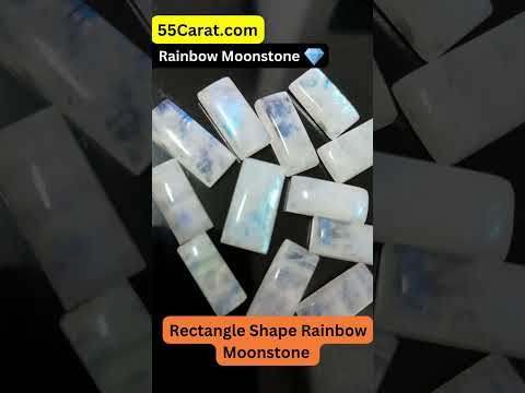 Natural Rainbow Moonstone Cabochon Rectangle Shape Fine Quality Loose Gemstone at Wholesale Rates (Rs 80/Carat)