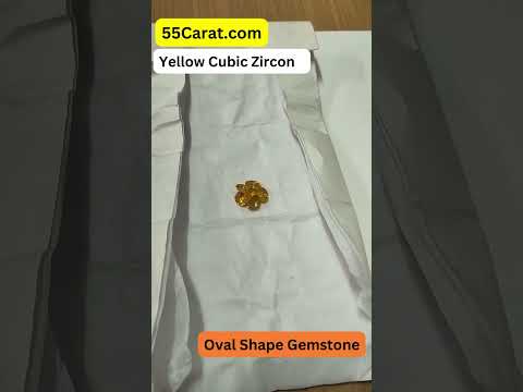 Created Yellow Cubic Zircon Oval Shape Fine Quality Loose Gemstone at Wholesale Rates (Rs 8/Carat)
