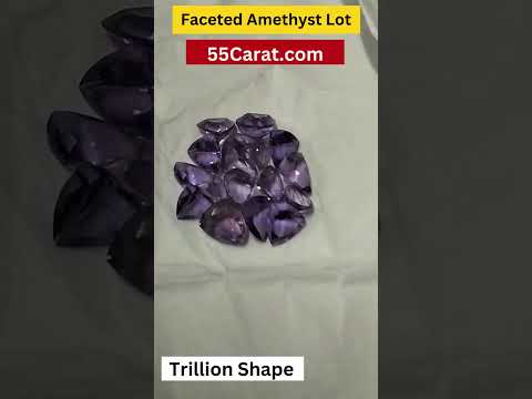 Natural Amethyst Trillion Shape Fine Quality Loose Gemstone at Wholesale Rates (Rs 90/Carat)