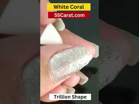 Natural White Coral Cabochon Triangle Shape Fine Quality Loose Gemstone at Wholesale Rates (Rs 90/Carat)